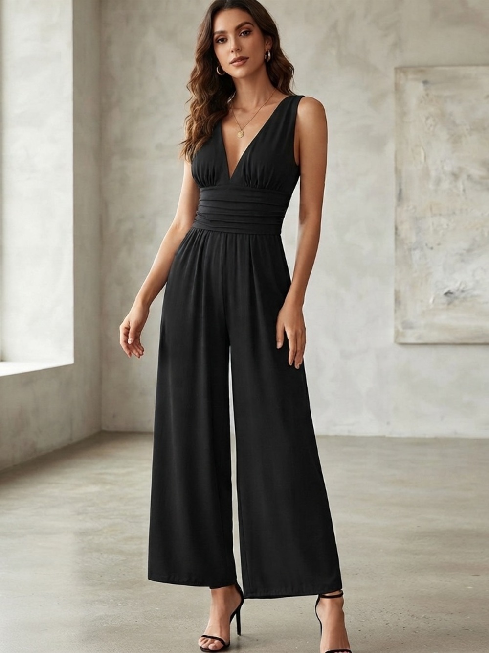 Women’s Black Wide-Leg Jumpsuit